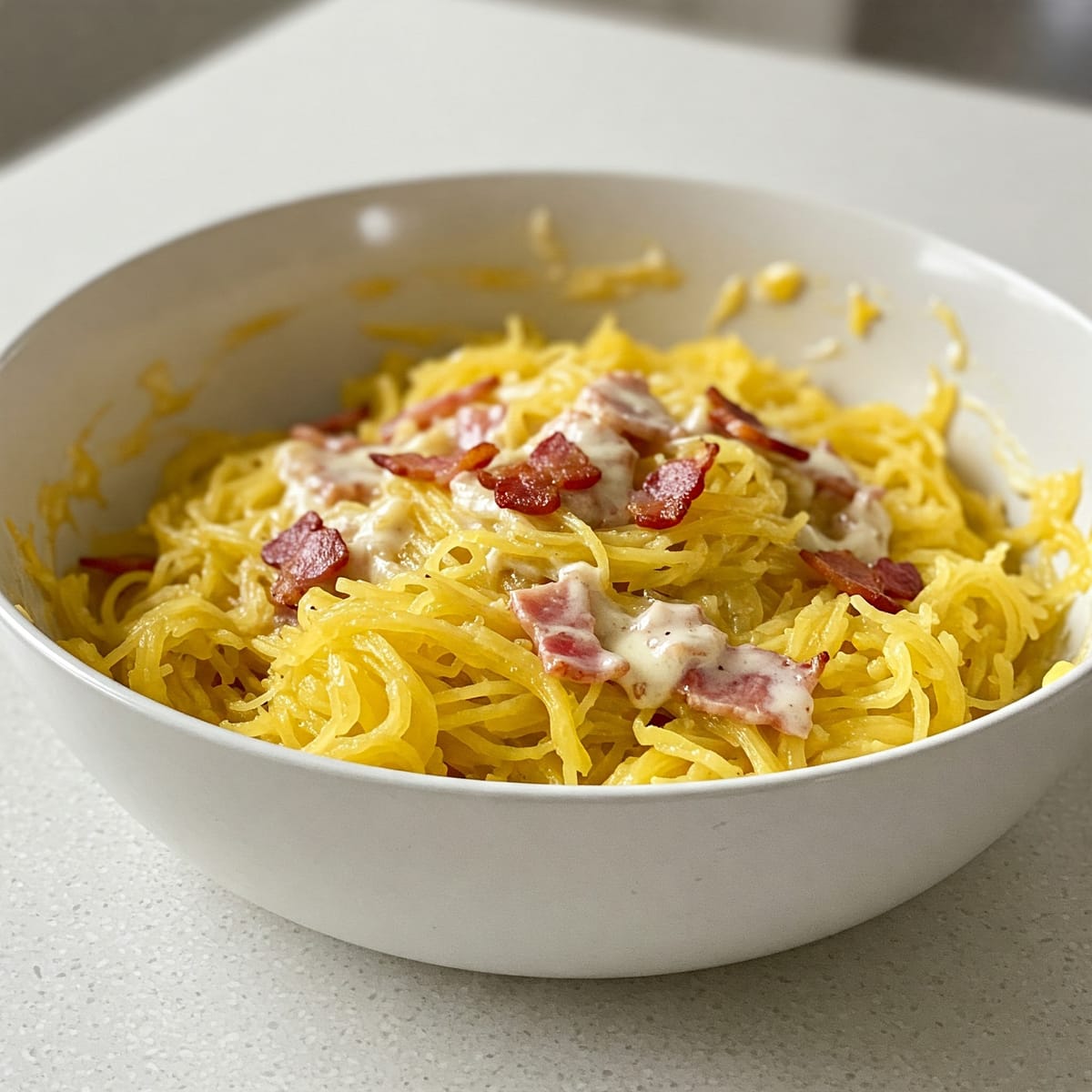 Healthy Spaghetti Squash Carbonara